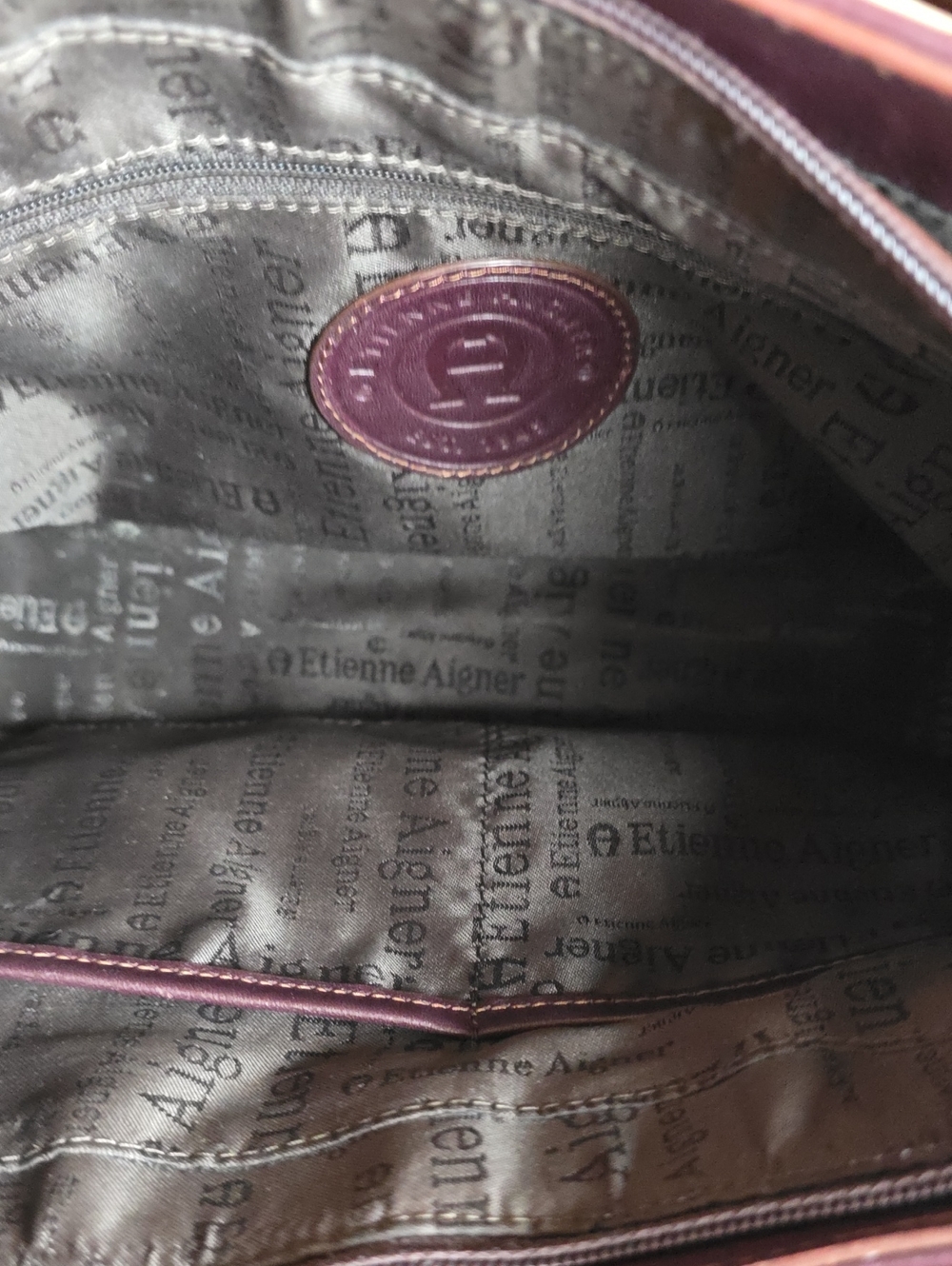 Vintage Etienne Aigner Bordeaux Leather EST 1949 Logo Bag - Excellent Condition - Picture 15 of 17